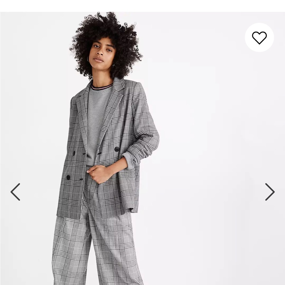 Madewell Caldwell Double Breasted Blazer in Plaid S NWT